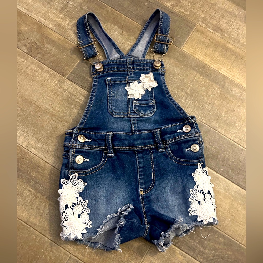 Floral Accent Overalls